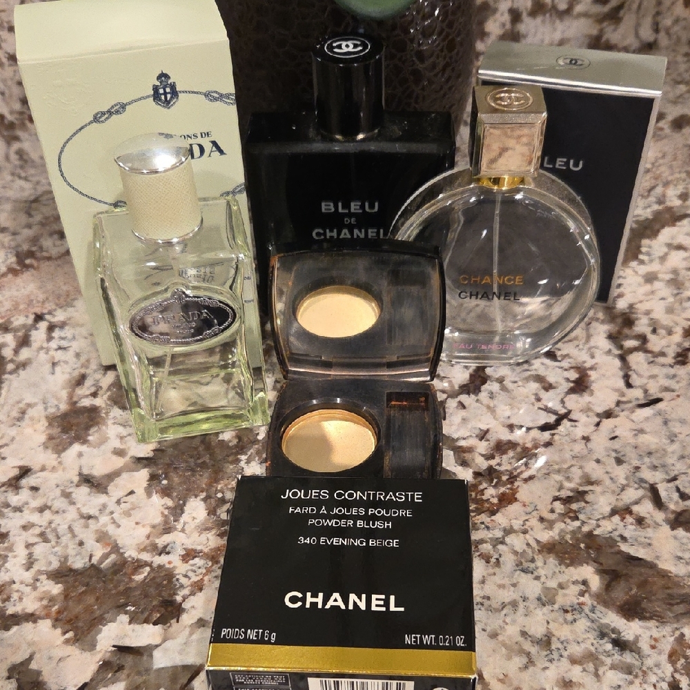 CHANEL Bleu and Chance Perfume with Beige Blush Set